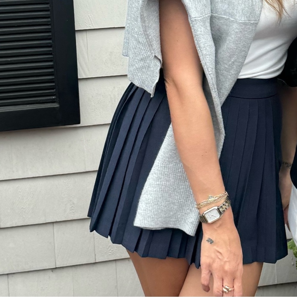 Abercrombie & Fitch Navy Pleated Mini Skirt